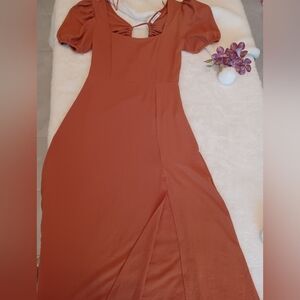 Elegant Rust Dress
